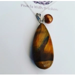 Tiger Eye - 15 x 30mm -Briolette Drop Pendant