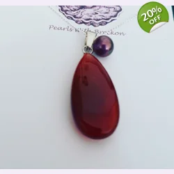 Carnelian - 15 x 30mm -Briolette Drop Pendant
