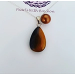 Tiger Eye - 12 x 18mm -Briolette Drop Pendant