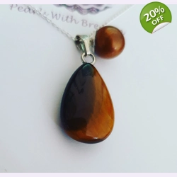 Tiger Eye - 12 x 18mm -Briolette Drop Pendant