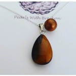Tiger Eye - 12 x 18mm -Briolette Drop Pendant