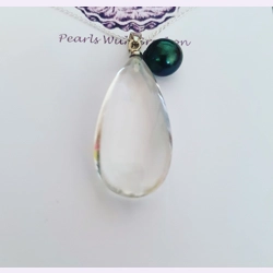 Rock Crystal - 15 x 30mm -Briolette Drop Pendant