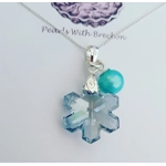 Snowflake Crystal Pendant 20mm - Blue Shade