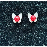 White Butterfly Earrings