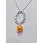 Snake Skin Effect Oval Pendant