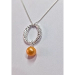 Snake Skin Effect Oval Pendant