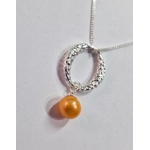 Snake Skin Effect Oval Pendant