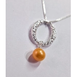 Snake Skin Effect Oval Pendant