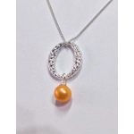 Snake Skin Effect Oval Pendant