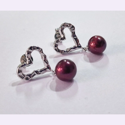 Hammered Heart Earrings