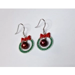 Wreath Green Sparkle Earrings