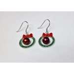 Wreath Green Sparkle Earrings