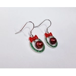Wreath Green Sparkle Earrings