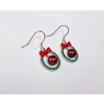 Wreath Green Sparkle Earrings
