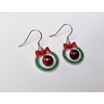 Wreath Green Sparkle Earrings