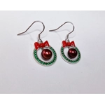 Wreath Green Sparkle Earrings