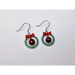 Wreath Green Sparkle Earrings