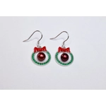 Wreath Green Sparkle Earrings