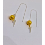 Thread Through Lightening Bolt Earrings