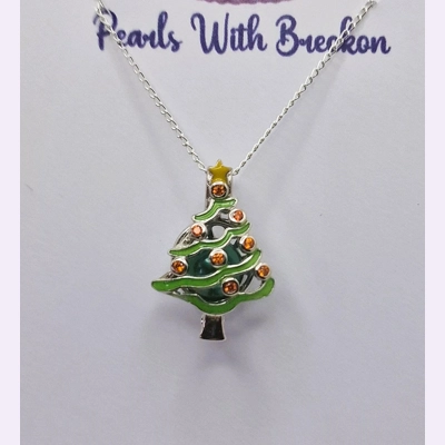 Green Christmas Tree Cage Pendant