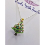 Green Christmas Tree Cage Pendant