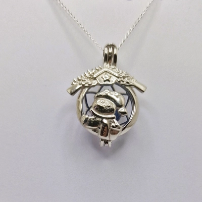 Snowman's Hut Cage Pendant