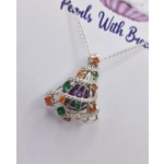 Decorated Christmas Cage Pendant