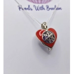 Red Heart Snowflake Cage Pendant
