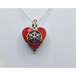 Red Heart Snowflake Cage Pendant