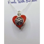 Red Heart Snowflake Cage Pendant