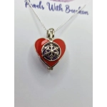 Red Heart Snowflake Cage Pendant