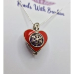 Red Heart Snowflake Cage Pendant