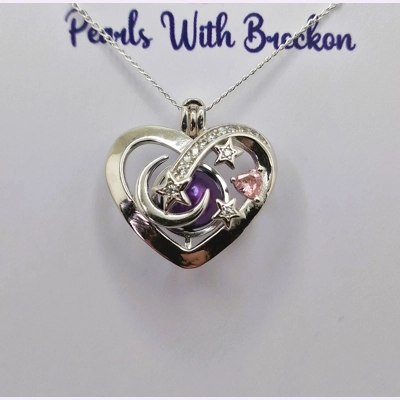 Shooting Star Heart Cage Pendant
