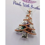 Red Tinsel Christmas Tree Cage Pendant