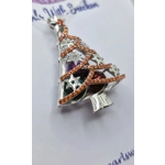 Red Tinsel Christmas Tree Cage Pendant