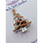 Red Tinsel Christmas Tree Cage Pendant