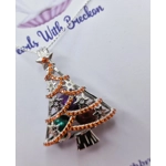 Red Tinsel Christmas Tree Cage Pendant