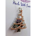 Red Tinsel Christmas Tree Cage Pendant