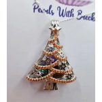 Red Tinsel Christmas Tree Cage Pendant