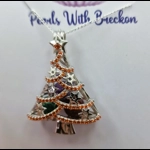 Red Tinsel Christmas Tree Cage Pendant