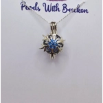 Blue Centered Snowflake Cage Pendant