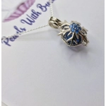 Blue Centered Snowflake Cage Pendant