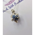 Blue Centered Snowflake Cage Pendant