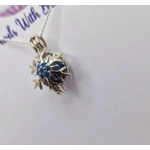 Blue Centered Snowflake Cage Pendant