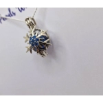 Blue Centered Snowflake Cage Pendant