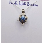 Blue Centered Snowflake Cage Pendant
