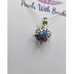 Blue Centered Snowflake Cage Pendant