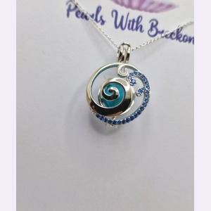 Blue Wave Cage Pendant