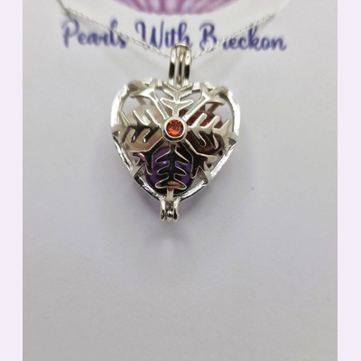 Snowflake Heart Cage Pendant