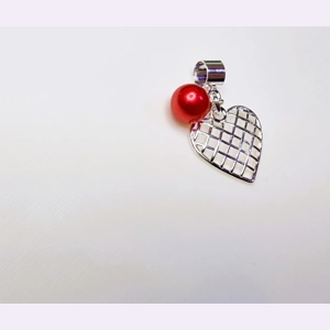 Checked Heart Charm
